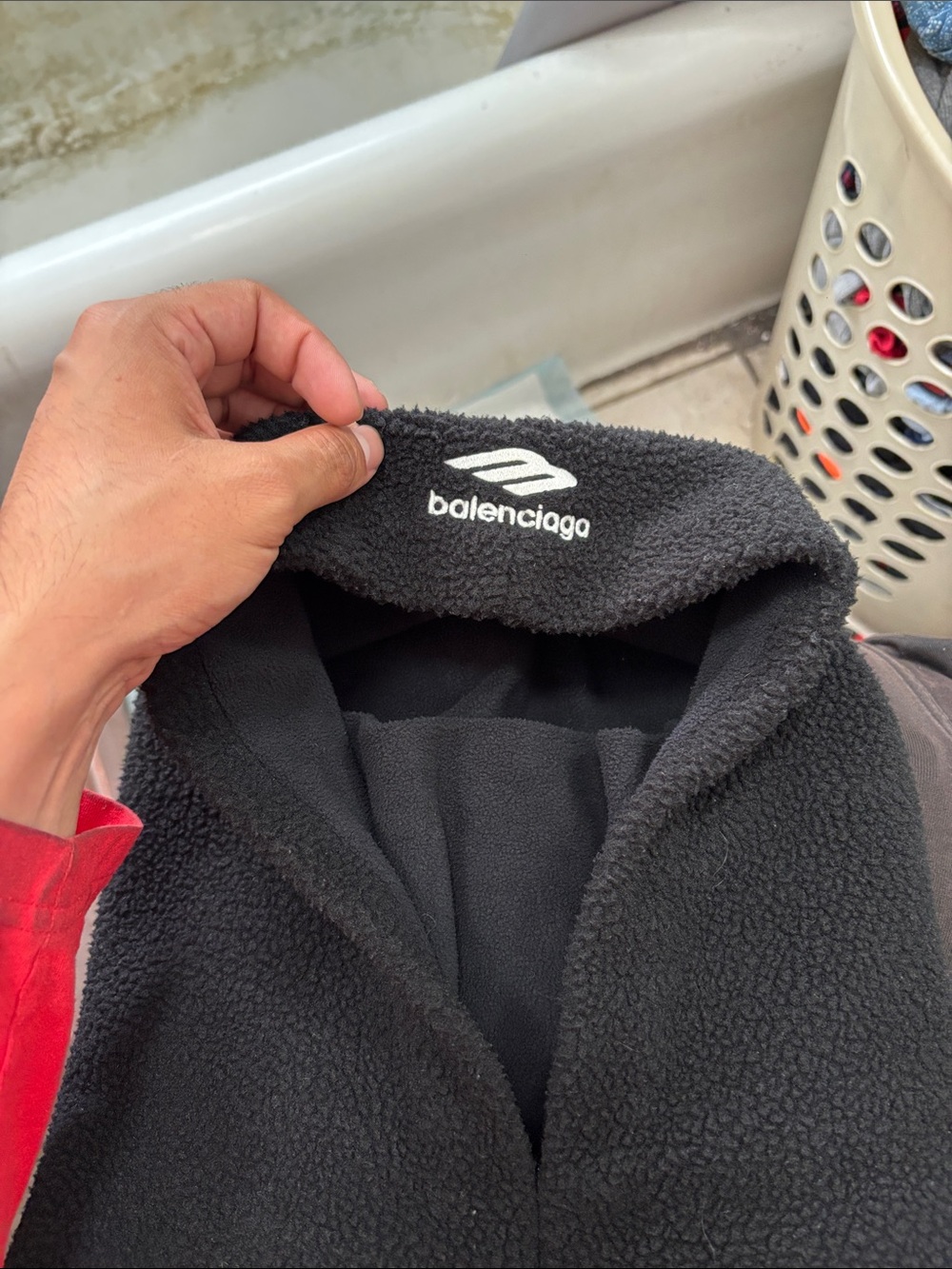 Balenciaga Black Sherpa Ski-Mask/Hoodie Hybrid Accessory 100% Authentic EUC